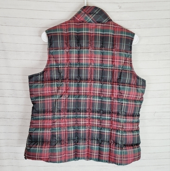 Eddie Bauer Tartan Plaid Premium Goose Down Puffer Vest, sz Medium - Picture 9 of 12